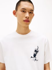 Tommy Jeans White Back Logo Graphic Print Relaxed T-Shirt - Image 3 of 4