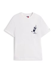 Tommy Jeans White Back Logo Graphic Print Relaxed T-Shirt - Image 4 of 4