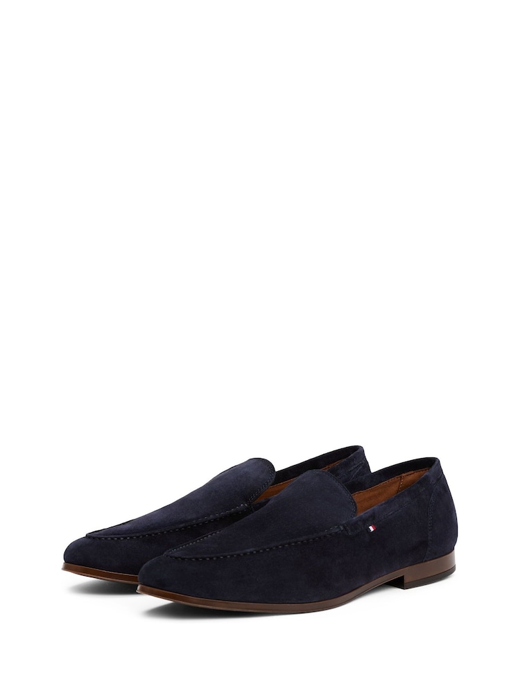 Buy Tommy Hilfiger Blue Suede Flexible Loafers from Next USA display picture 3