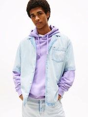 Tommy Jeans Blue Relaxed Fit Short Sleeve Lightweight Denim Shirt - Image 1 of 5