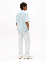 Tommy Jeans Blue Relaxed Fit Short Sleeve Lightweight Denim Shirt - Image 2 of 5
