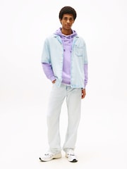 Tommy Jeans Blue Relaxed Fit Short Sleeve Lightweight Denim Shirt - Image 3 of 5