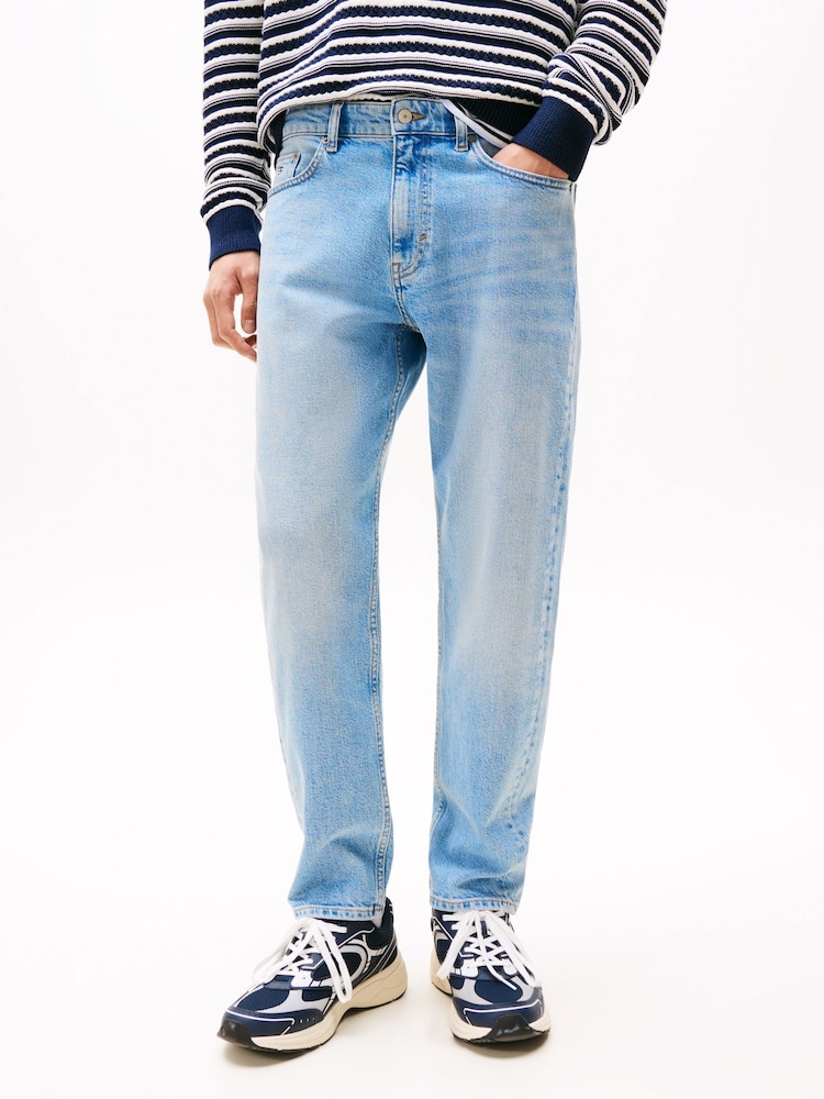 Tommy Jeans Blue Relaxed Isaac Whiskered Tapered Jeans - Image 1 of 5