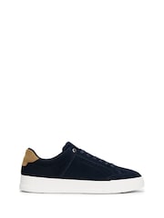 Tommy Hilfiger Blue Suede Chunky Sole Court Trainers - Image 1 of 5