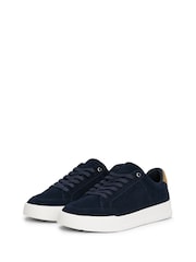 Tommy Hilfiger Blue Suede Chunky Sole Court Trainers - Image 3 of 5