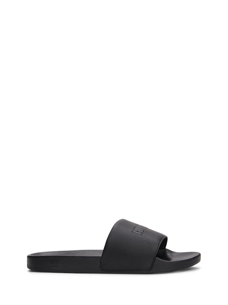 Tommy Hilfiger Black Embossed Logo Pool Slides - Image 1 of 4