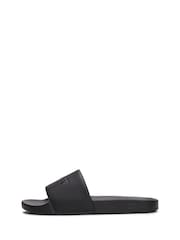 Tommy Hilfiger Black Embossed Logo Pool Slides - Image 2 of 4
