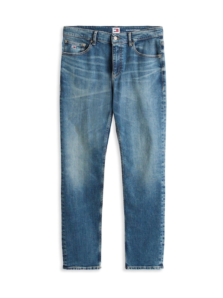 Tommy Jeans Blue Slim Ryan Faded Straight Leg Jeans - Image 4 of 4 Tommy Jeans Blue Slim Ryan Faded Straight Leg Jeans - Image 4 of 4