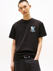 Tommy Jeans Black Back Graphic Print Relaxed T-Shirt - Image 1 of 4