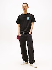 Tommy Jeans Black Back Graphic Print Relaxed T-Shirt - Image 3 of 4