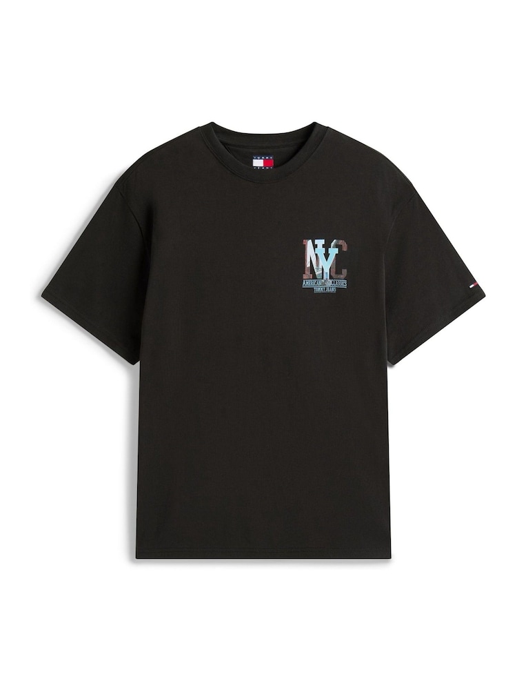 Tommy Jeans Black Back Graphic Print Relaxed T-Shirt - Image 4 of 4