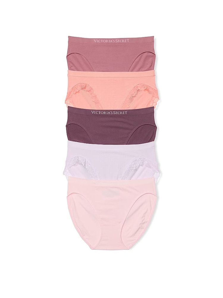 Victoria's Secret Pink/Orange/Purple Brief 5 Pack Knickers - Image 1 of 2