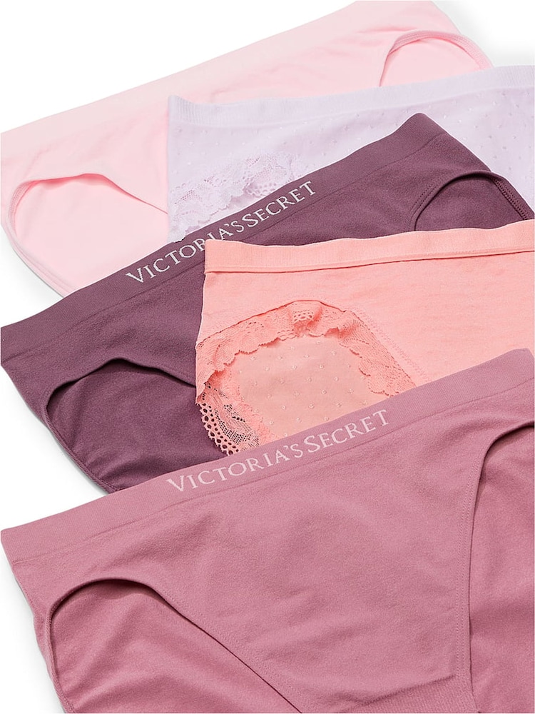 Victoria's Secret Pink/Orange/Purple Brief 5 Pack Knickers - Image 2 of 2