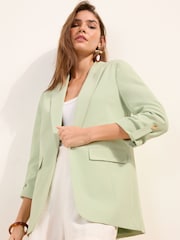 Verde fistic - Blazer Friends Like These Edge to Edge Croit cu mâneci cu detalii - Imaginea 2 din 4