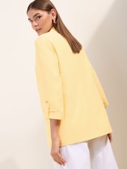 Friends Like These Yellow Edge to Edge Tailored Sleeve Detail Blazer - Image 5 of 5