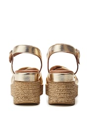 Moda in Pelle Kona Comfort Leather Wedge Sandals With Raffia Heels - Image 2 of 4