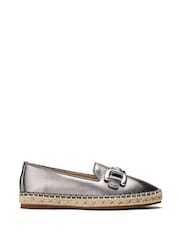 Moda in Pelle Edulis Snaffle Trim Slipper Cut Leather Espadrilles - Image 1 of 4