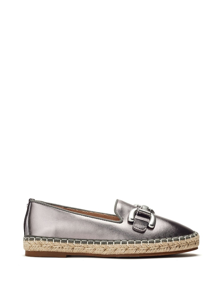 Moda in Pelle Edulis Snaffle Trim Slipper Cut Leather Espadrilles - Image 1 of 4