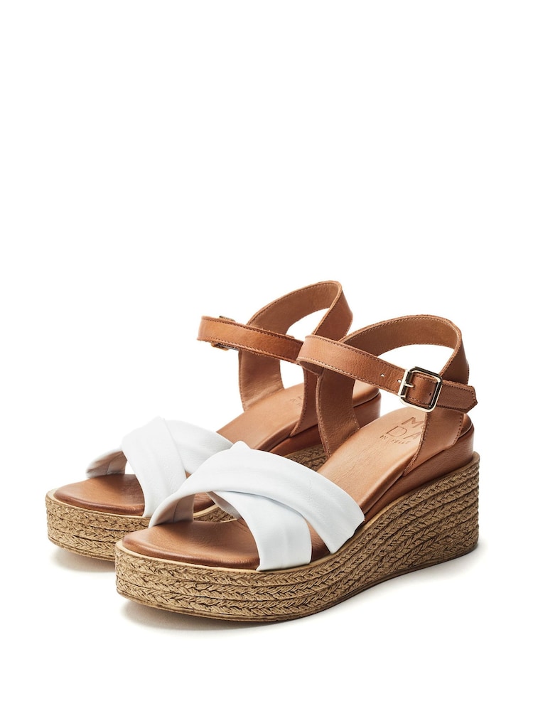 Moda in Pelle Kona Comfort Leather Wedge Sandals With Raffia Heels - Image 2 of 4 Moda in Pelle Kona Comfort Leather Wedge Sandals With Raffia Heels - Image 2 of 4