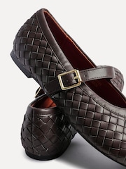 Linzi Brown Daily Woven Ballet Flats With Buckle - Image 2 of 5