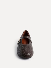 Linzi Brown Daily Woven Ballet Flats With Buckle - Image 4 of 5