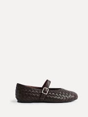 Linzi Brown Daily Woven Ballet Flats With Buckle - Image 5 of 5