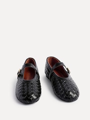 Linzi Black Daily Woven Ballet Flats With Buckle - Image 3 of 6