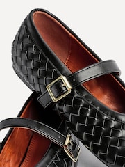 Linzi Black Daily Woven Ballet Flats With Buckle - Image 5 of 6