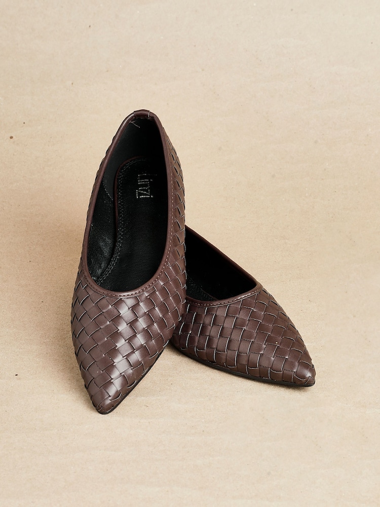Linzi Brown Talina Woven Pointed Toe Ballet Flats - Image 2 of 5