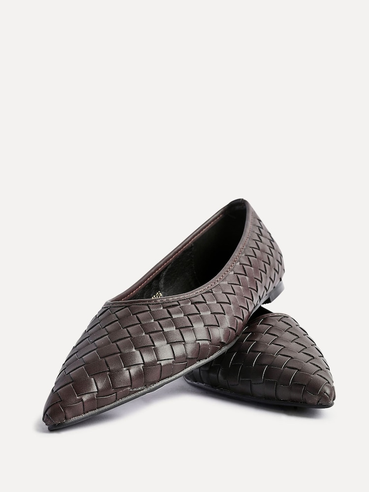 Linzi Brown Talina Woven Pointed Toe Ballet Flats - Image 5 of 5