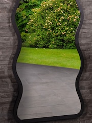 Charles Bentley Black Amsterdam Wavy Shaped Tall Mirror - Image 2 of 6