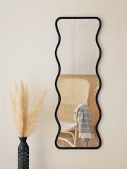 Charles Bentley Black Amsterdam Wavy Shaped Tall Mirror - Image 3 of 6