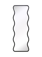 Charles Bentley Black Amsterdam Wavy Shaped Tall Mirror - Image 6 of 6