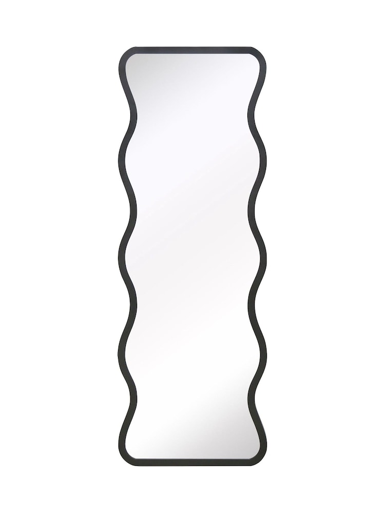 Charles Bentley Black Amsterdam Wavy Shaped Tall Mirror - Image 6 of 6