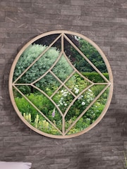 Charles Bentley Brown Lisbon Sand Effect Finish Round Mirror - Image 1 of 6