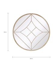 Charles Bentley Brown Lisbon Sand Effect Finish Round Mirror - Image 4 of 6