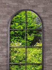 Charles Bentley Black Bern Arch Window Style Tall Mirror - Image 2 of 6