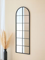 Charles Bentley Black Bern Arch Window Style Tall Mirror - Image 3 of 6