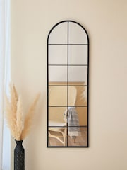 Charles Bentley Black Bern Arch Window Style Tall Mirror - Image 5 of 6