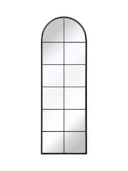 Charles Bentley Black Bern Arch Window Style Tall Mirror - Image 6 of 6
