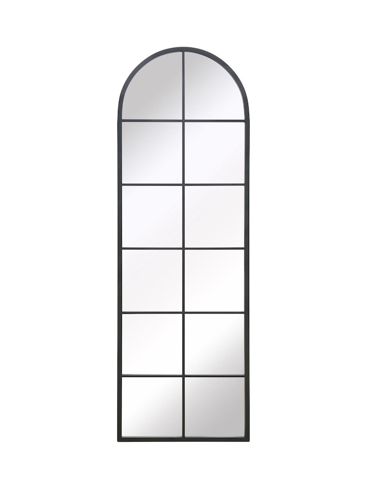 Charles Bentley Black Bern Arch Window Style Tall Mirror - Image 6 of 6 Charles Bentley Black Bern Arch Window Style Tall Mirror - Image 6 of 6
