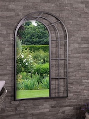 Charles Bentley Black Paris Lattice Design Illusion Arch Mirror - Image 1 of 6
