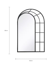 Charles Bentley Black Paris Lattice Design Illusion Arch Mirror - Image 4 of 6