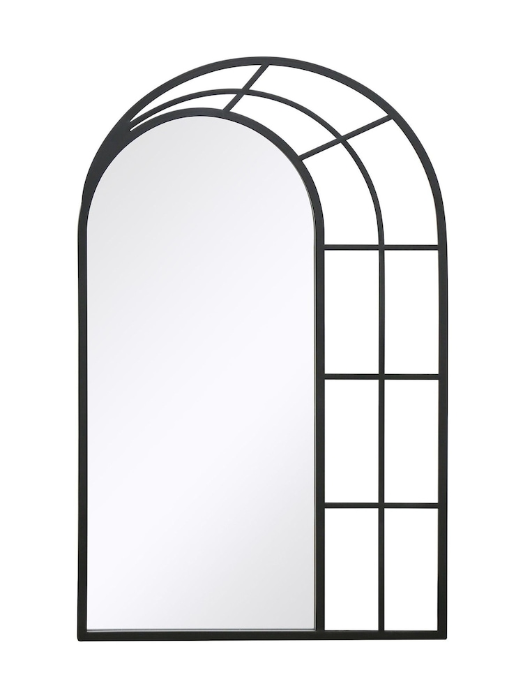 Charles Bentley Black Paris Lattice Design Illusion Arch Mirror - Image 6 of 6