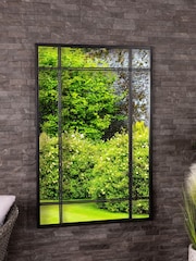Charles Bentley Black Helsinki Rectangular Double Line Mirror - Image 1 of 6