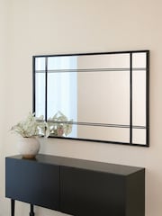 Charles Bentley Black Helsinki Rectangular Double Line Mirror - Image 3 of 6