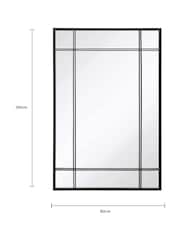 Charles Bentley Black Helsinki Rectangular Double Line Mirror - Image 4 of 6