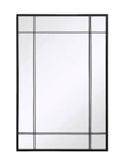 Charles Bentley Black Helsinki Rectangular Double Line Mirror - Image 6 of 6