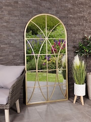 Charles Bentley Gold Madrid Symmetrical Pattern Arch Mirror - Image 2 of 6