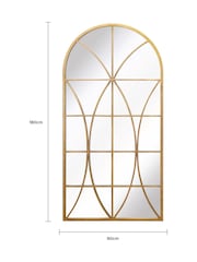 Charles Bentley Gold Madrid Symmetrical Pattern Arch Mirror - Image 4 of 6